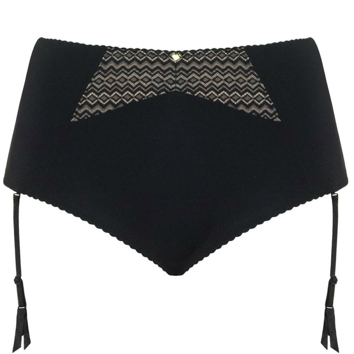 Slip taille haute avec porte jarretelles amovibles noir